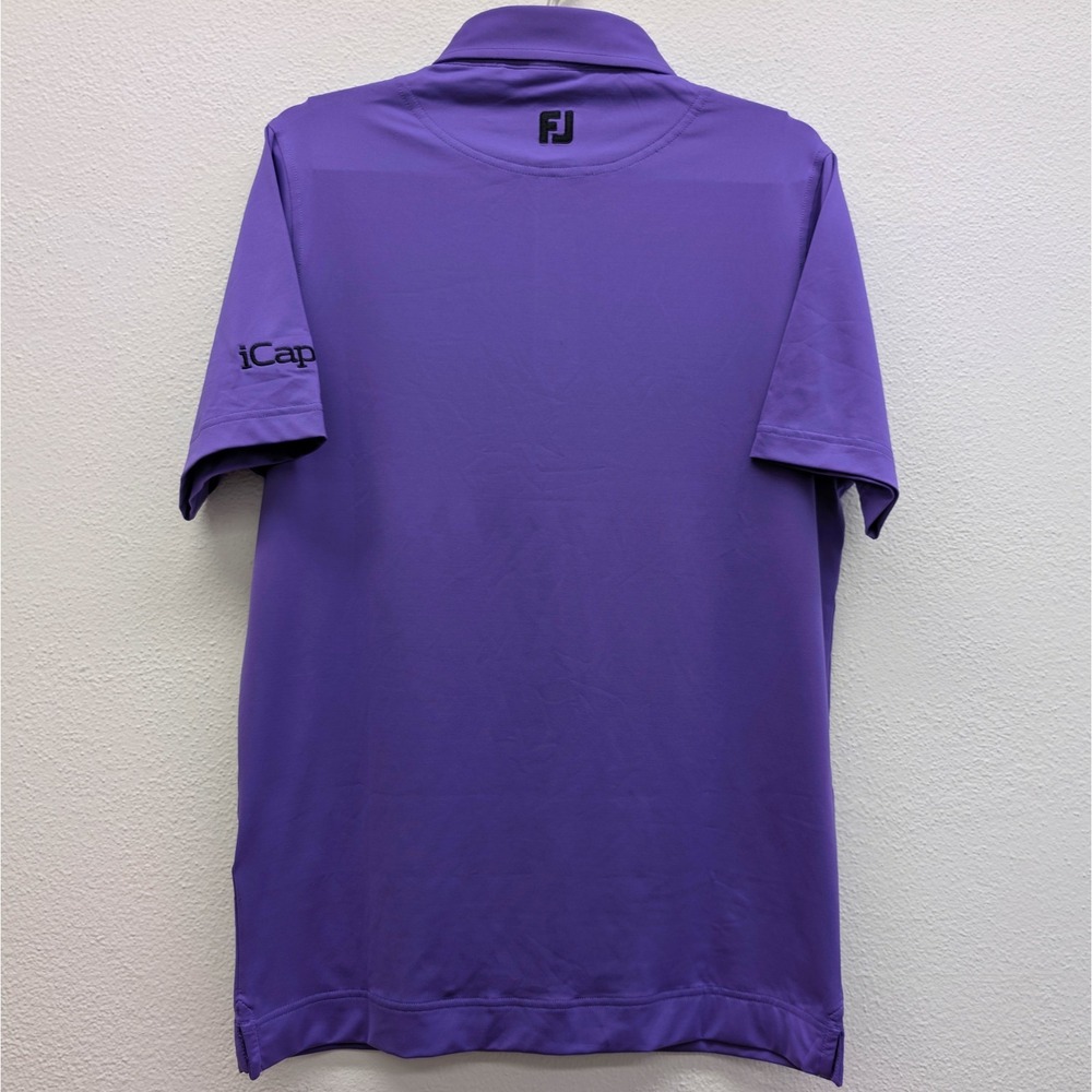 FootJoy Tour Issue Polo Mens Small‎ Purple Performance Golf Embroidered Logos - Picture 5 of 9
